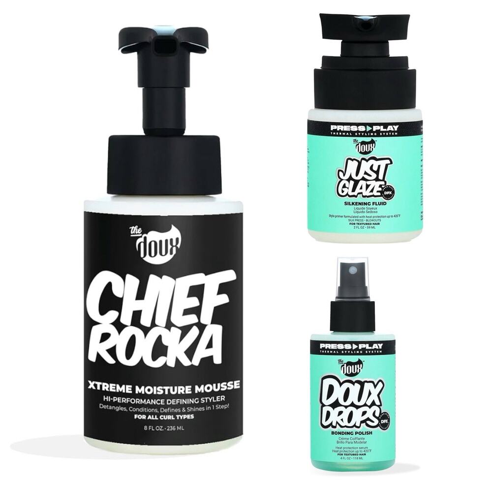 The Doux Chief Rocka Xtreme Hold Setting Foam 8oz. All Hair Types, Pump Bottle